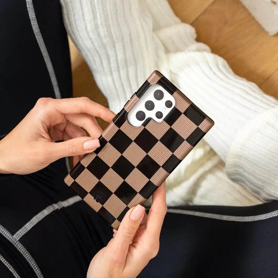 Mocha Vibe Checkered Samsung Case