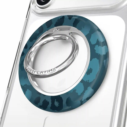 Metallic Navy Leopard MagSafe Grip Ring