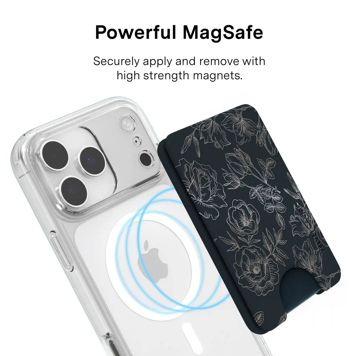 Floral Rose Gold Chrome MagSafe Wallet