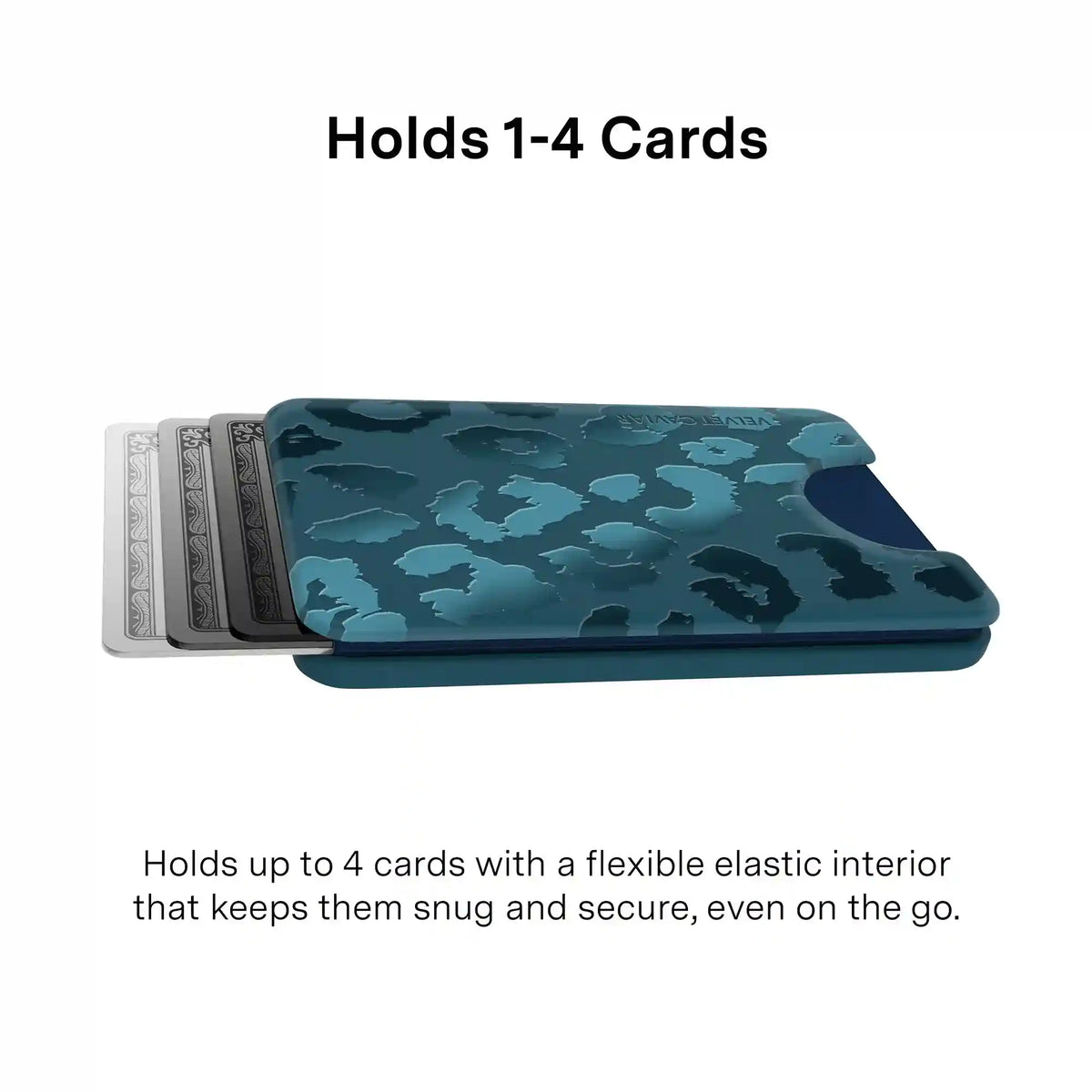 Metallic Navy Leopard MagSafe Wallet