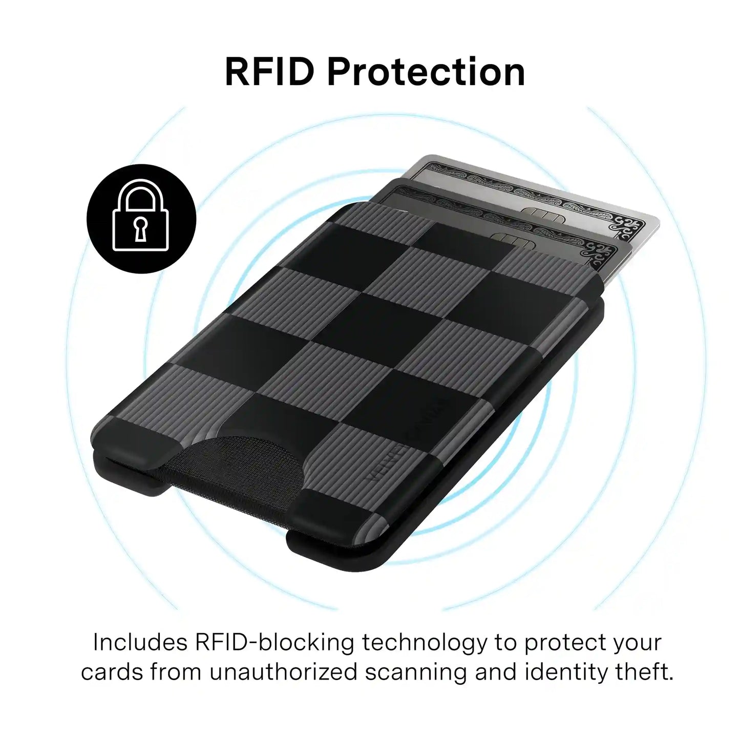 Noir Vibe Checkered Magsafe Wallet