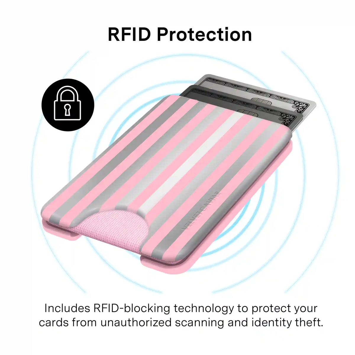 Pink Chrome Stripes MagSafe Wallet