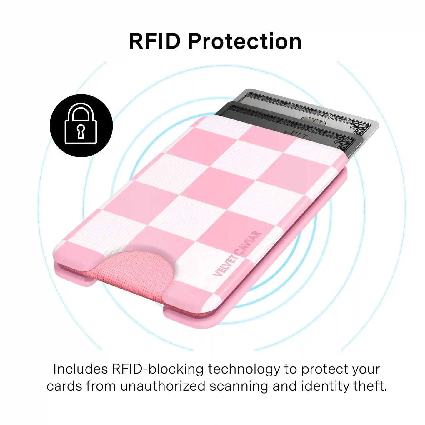 Pink Vibe Checkered Magsafe Wallet