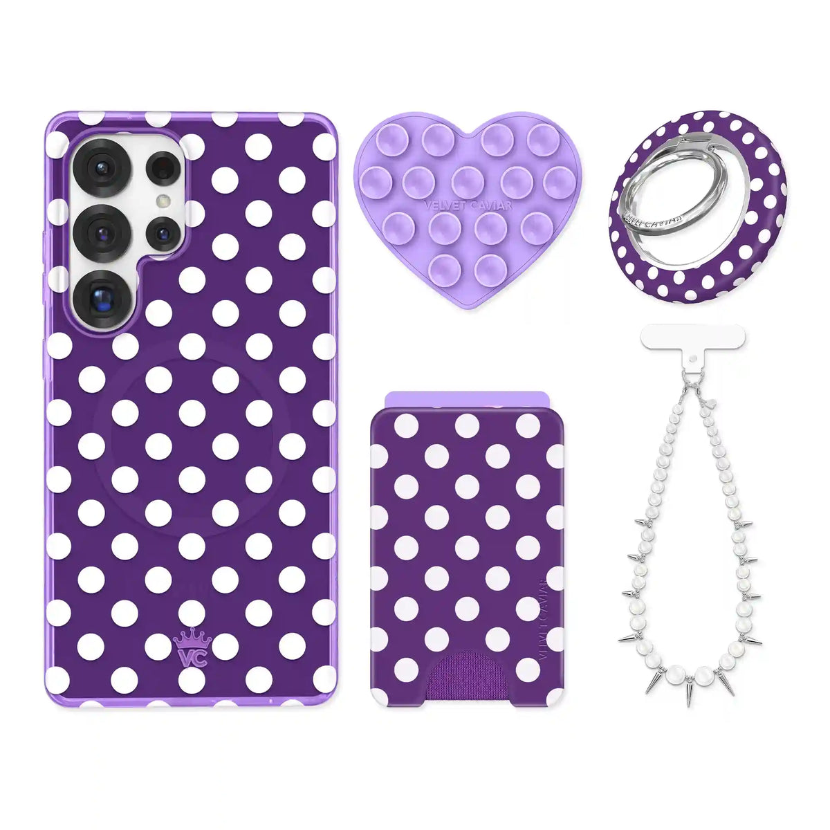 Violet Glow Polka Dot Samsung Bundle Set