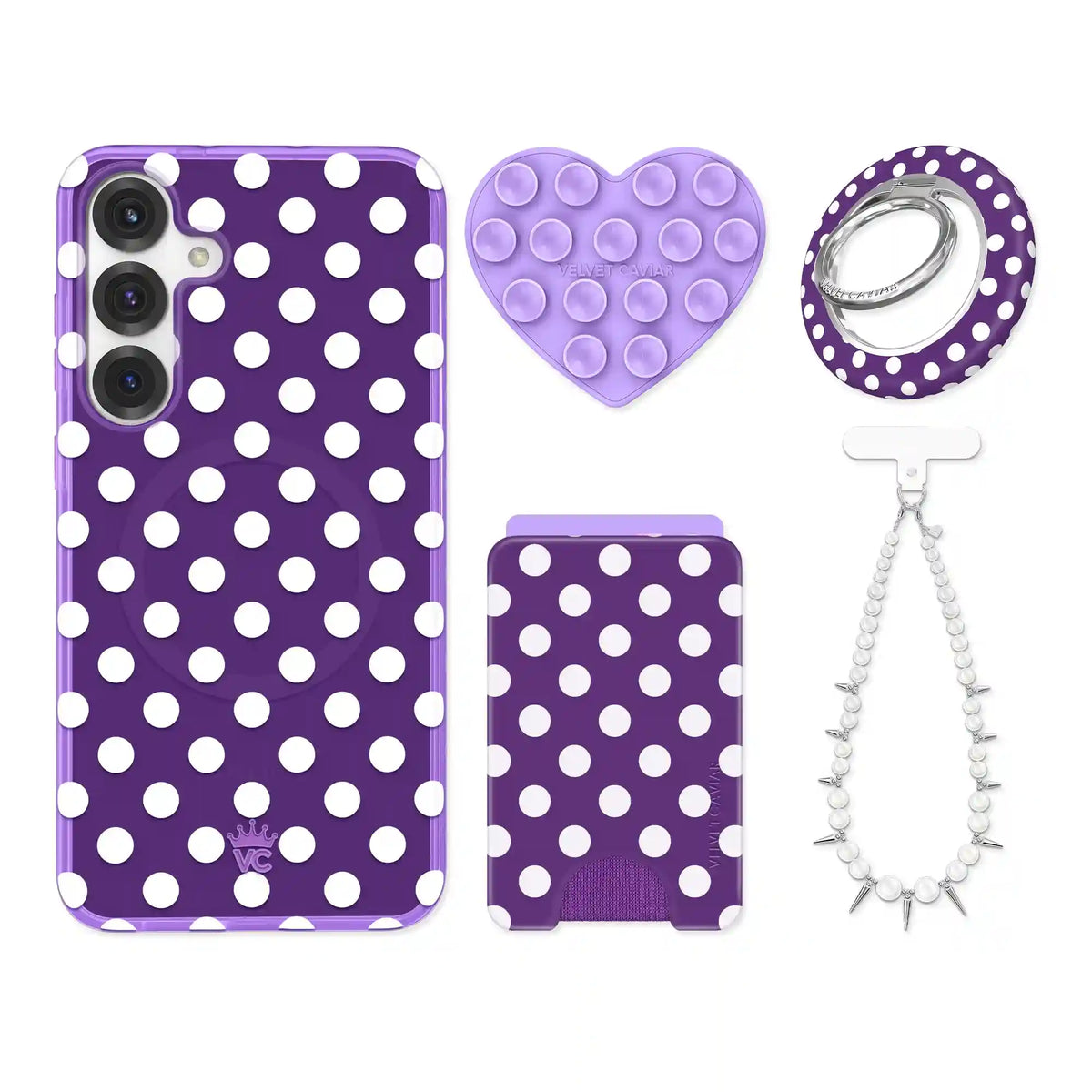 Violet Glow Polka Dot Samsung Bundle Set