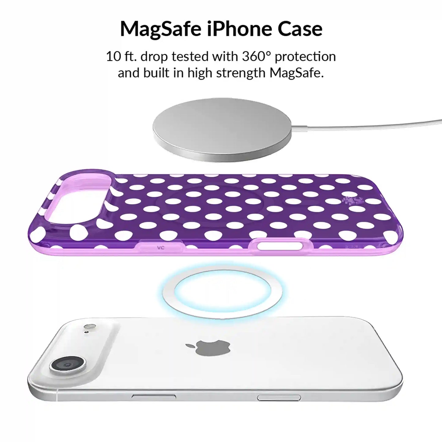 Violet Glow Polka Dot iPhone Bundle Set