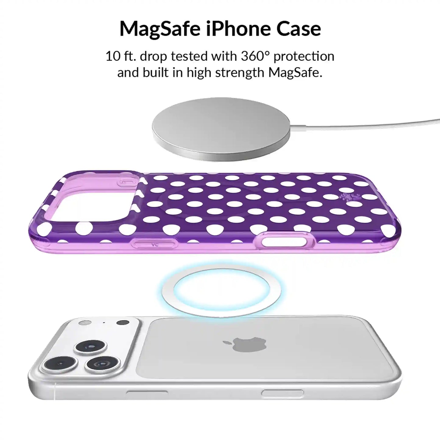 Violet Glow Polka Dot iPhone Bundle Set