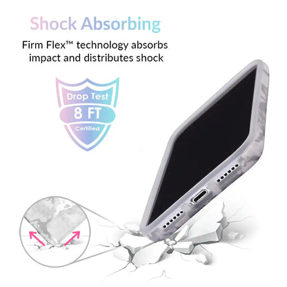 White Marble Silver Chrome iPhone Case
