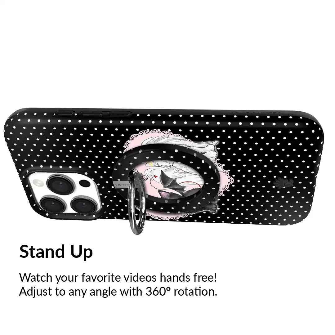 Black Polka Dot MagSafe Grip Ring