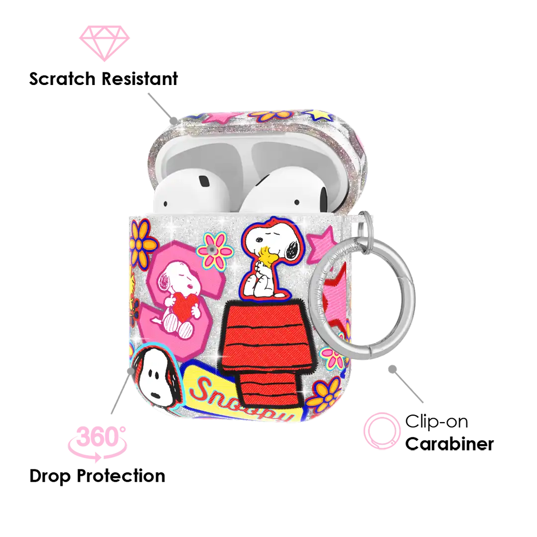 Snoopy Patchwork Glitter AirPod Case