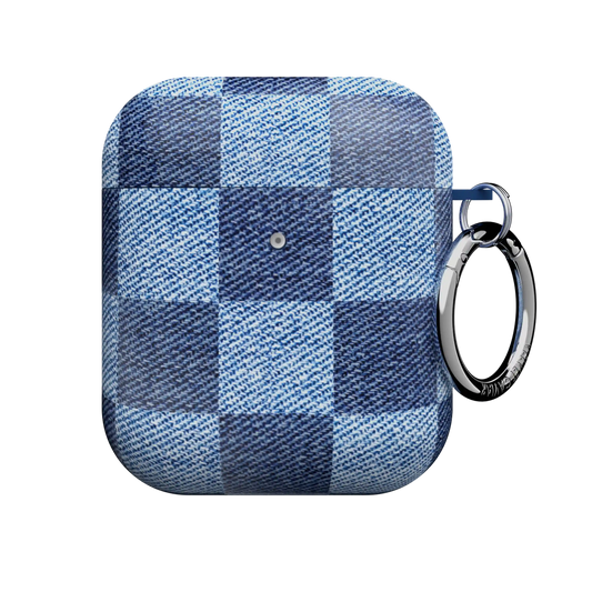 Denim Vibe Checkered AirPod Case