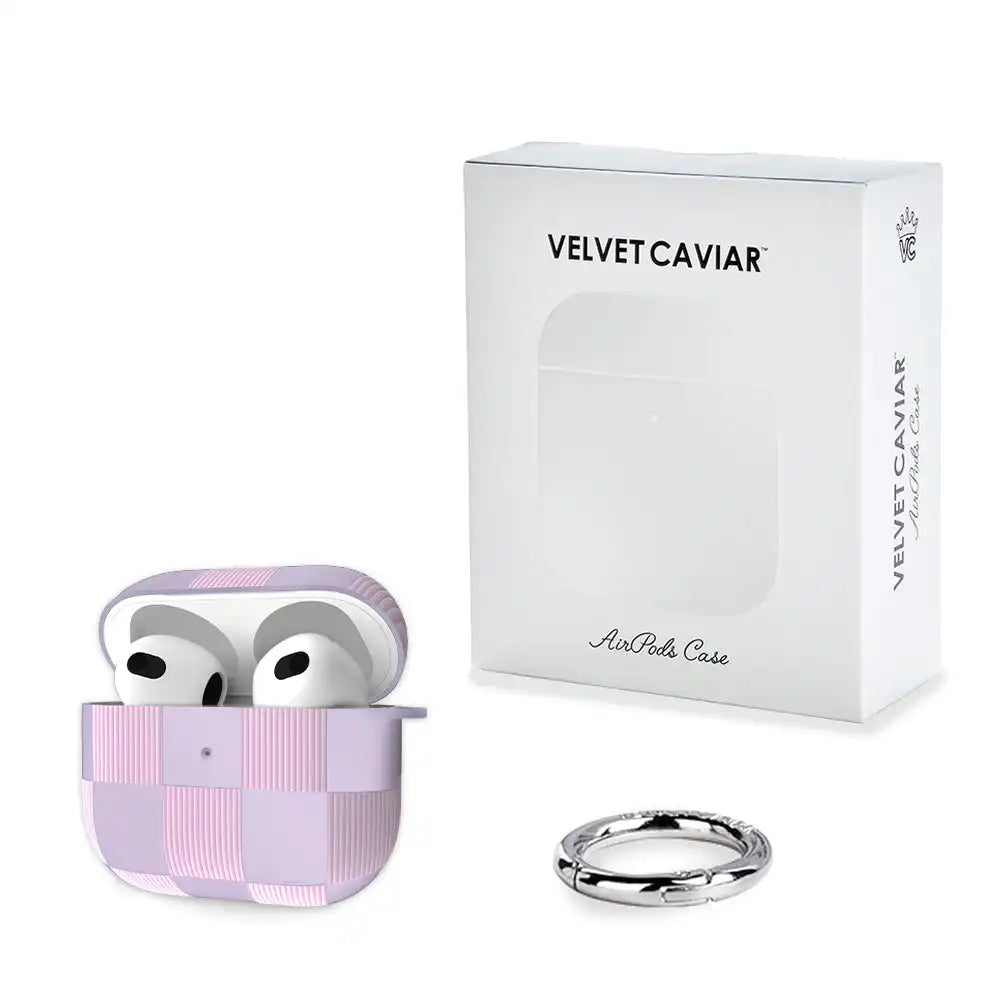 Lilac Vibe Checkered AirPod Case
