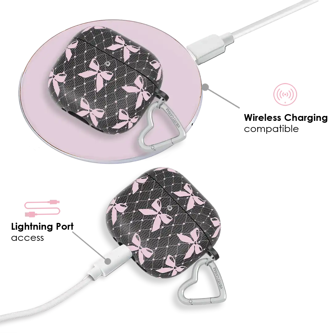 Lacy Pink Bows AirPod Case