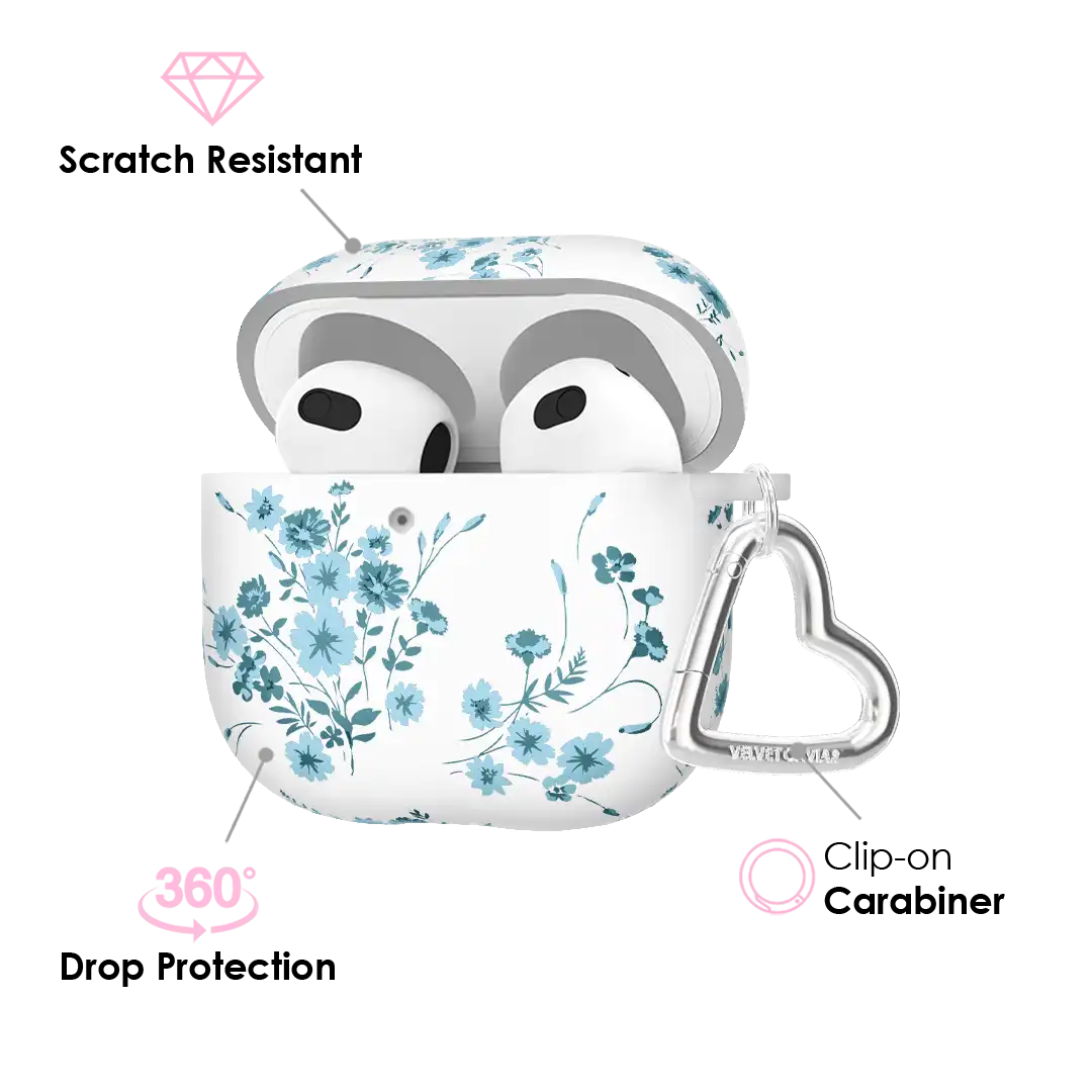 French Blue Floral AirPod Case