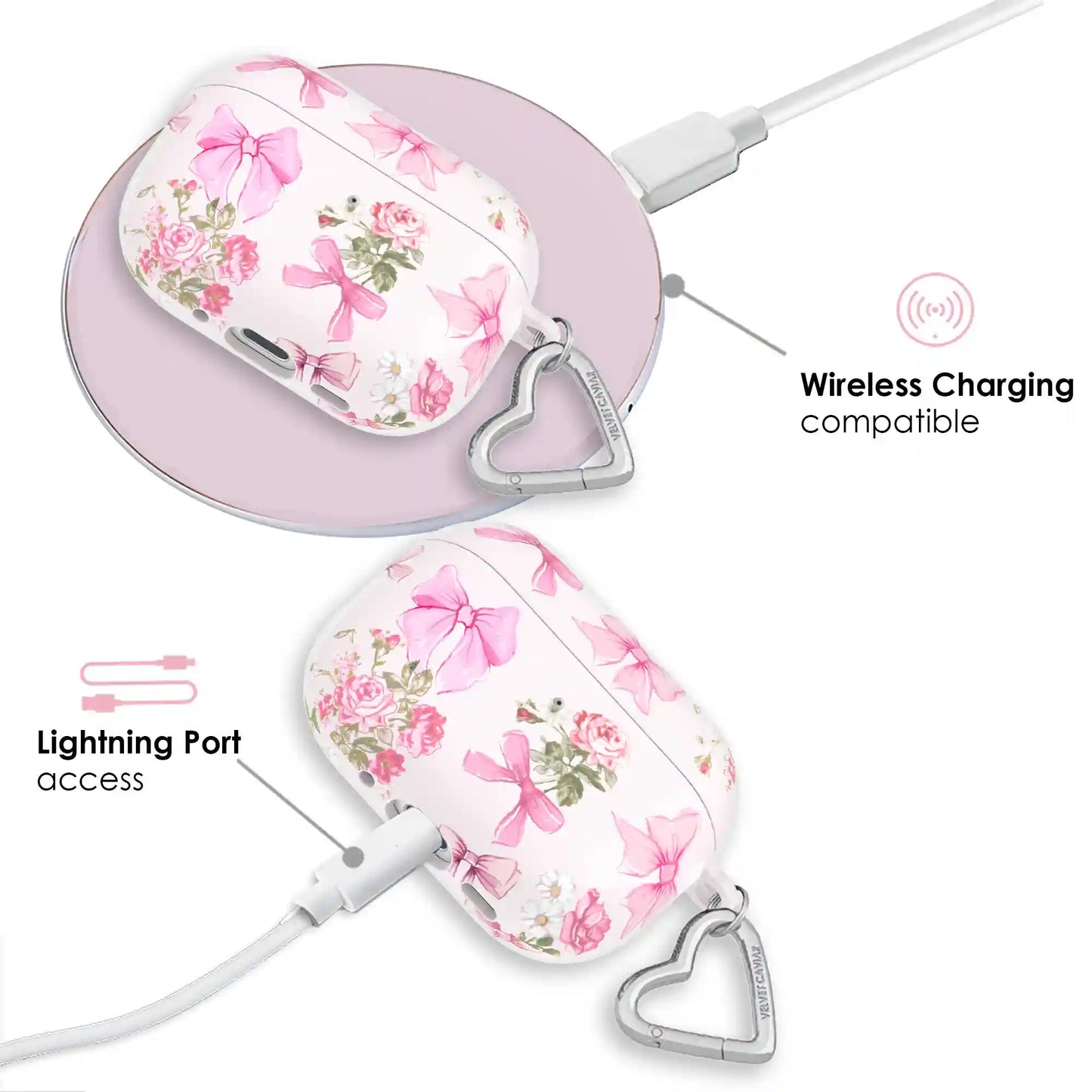 Posie Pink Bow AirPod Case