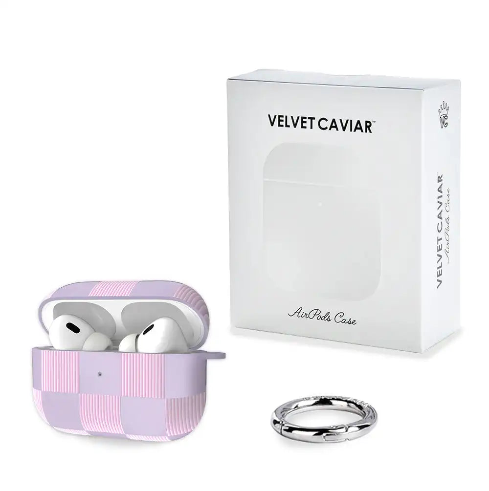 Lilac Vibe Checkered AirPod Case