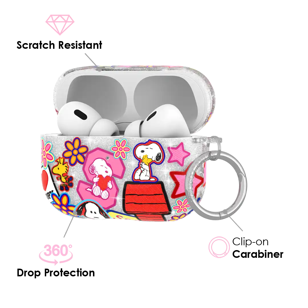 Snoopy Patchwork Glitter AirPod Case