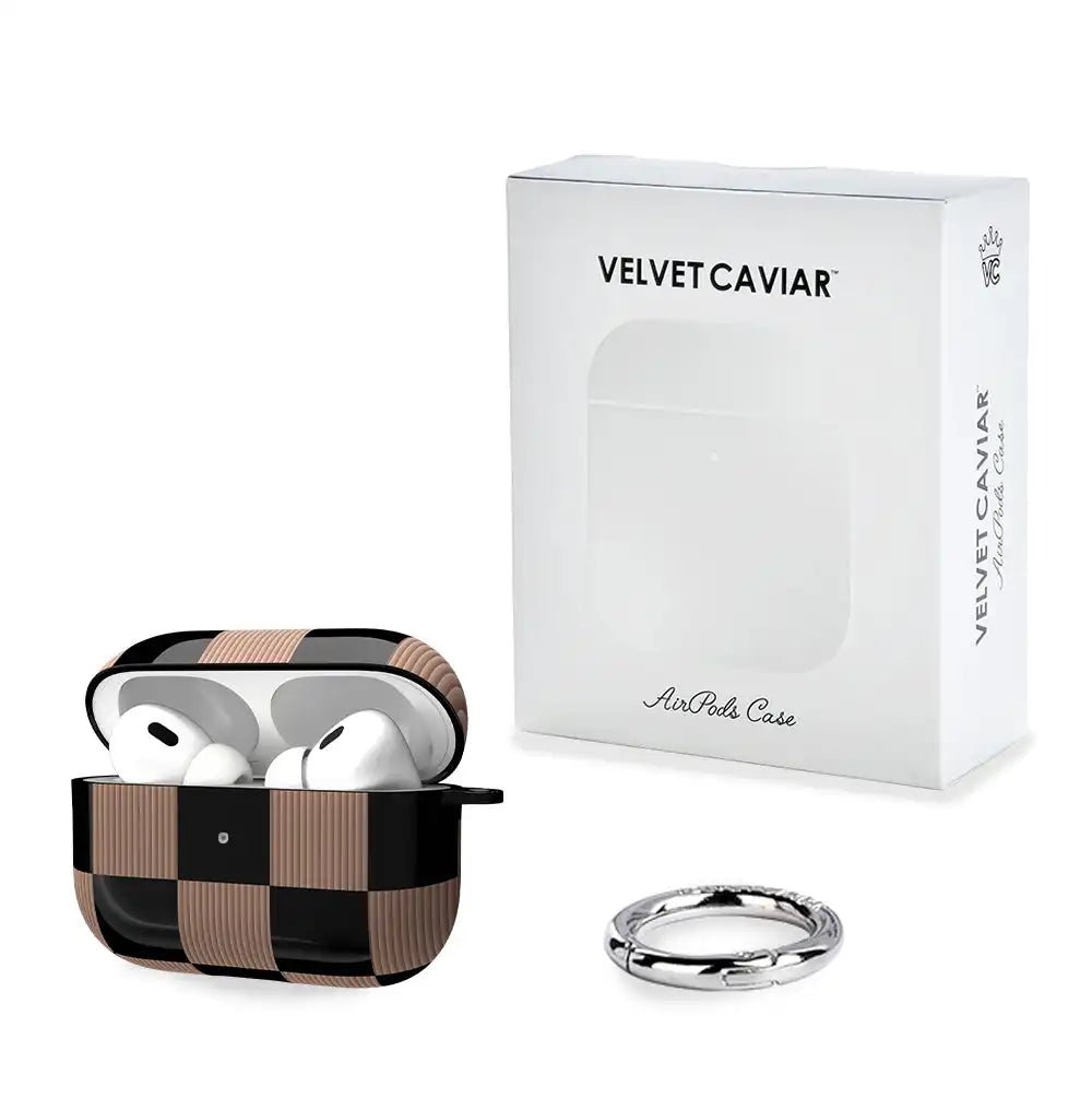 Mocha Vibe Checkered AirPod Case