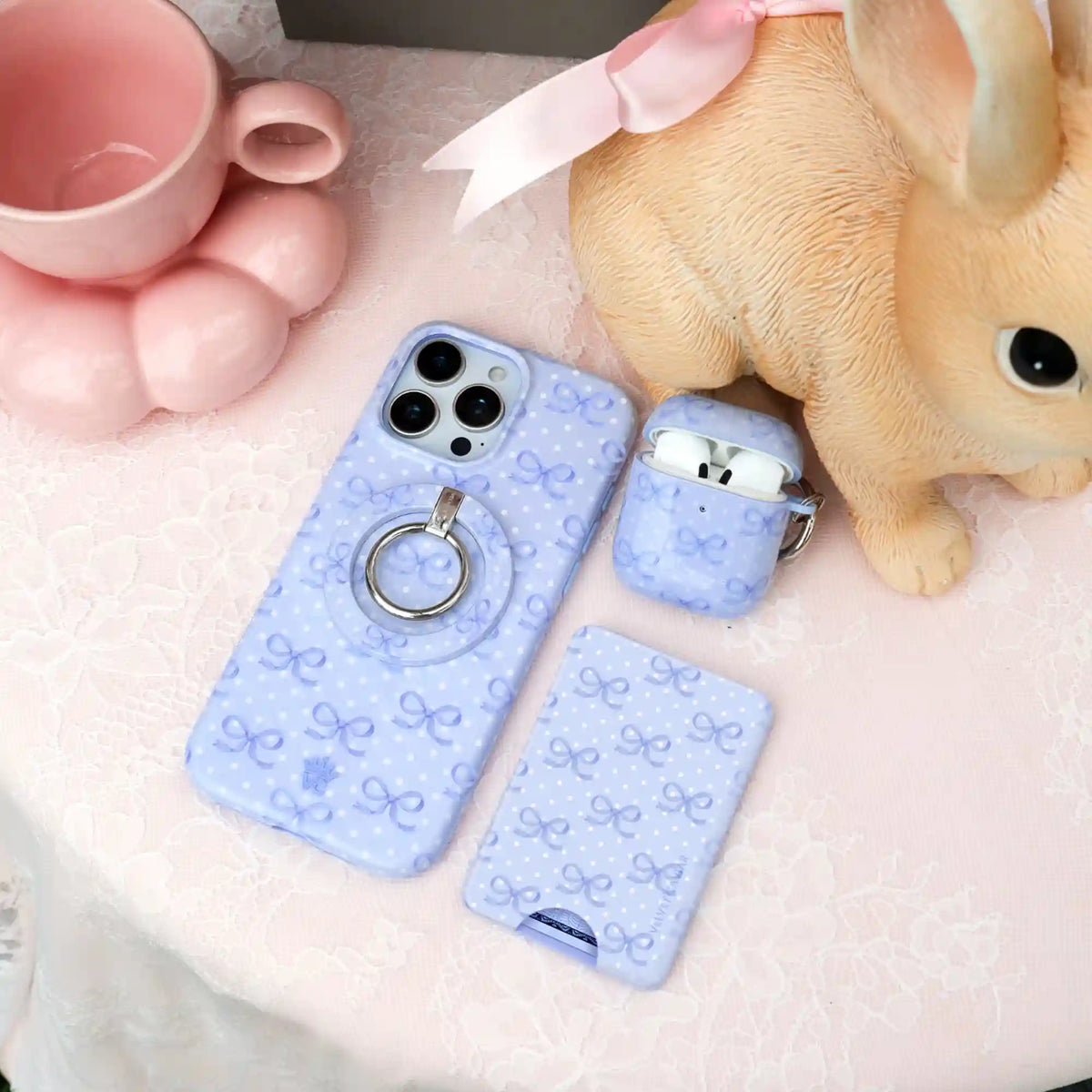 Lovely Blue Bows AirPod Case