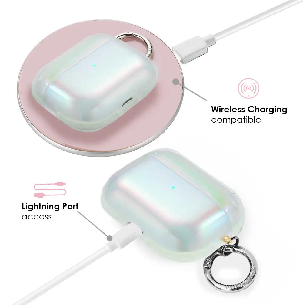 White Opal Airpods Case