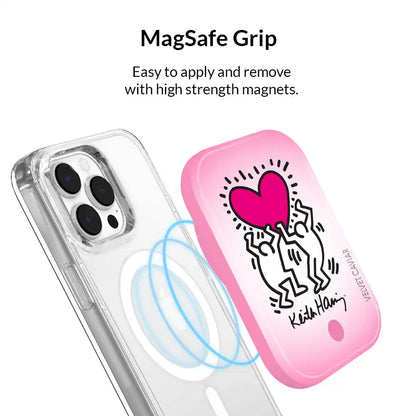 Keith Haring Pink Heart Portable MagSafe Charger Power Pack