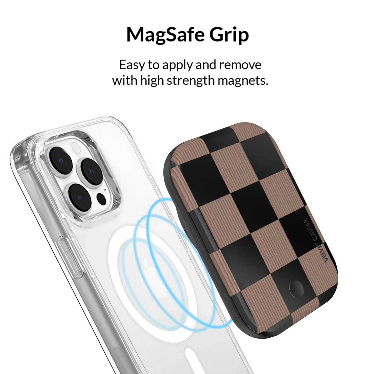 Mocha Vibe Checkered Portable MagSafe Charger Power Pack