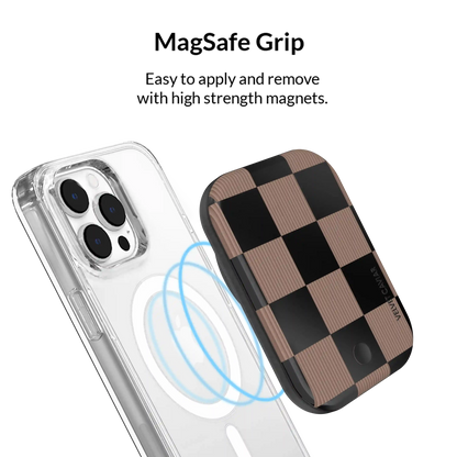Mocha Vibe Checkered Portable MagSafe Charger Power Pack