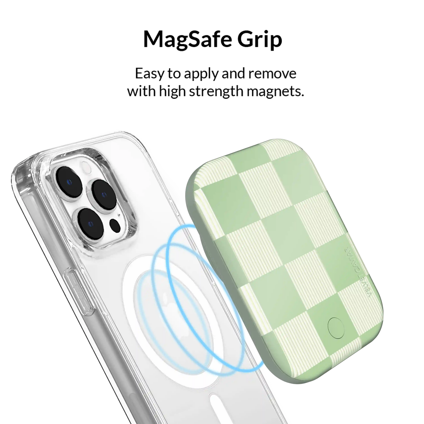 Pistachio Vibe Checkered Portable MagSafe Charger Power Pack
