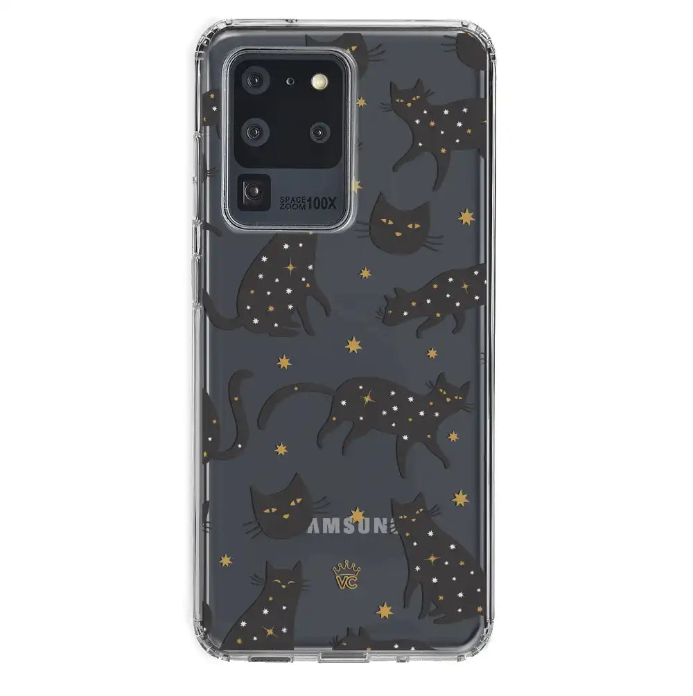 Black Cat Clear Samsung Galaxy Case