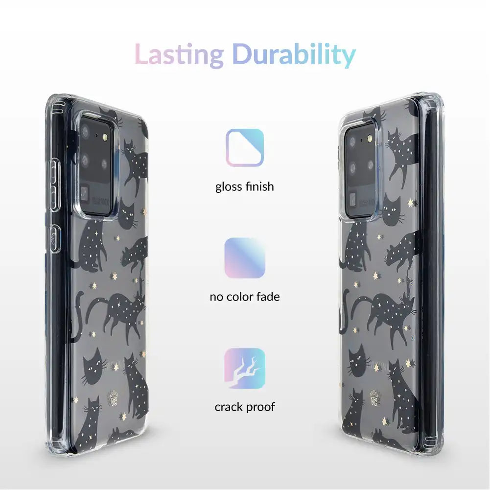 Black Cat Clear Samsung Galaxy Case