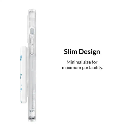 French Blue Floral Portable MagSafe Charger Power Pack