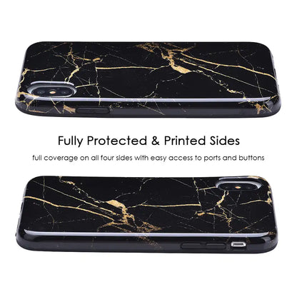 Black & Gold Marble iPhone Case