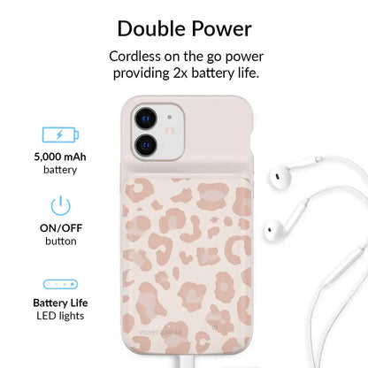 Blush Leopard iPhone Charging Case