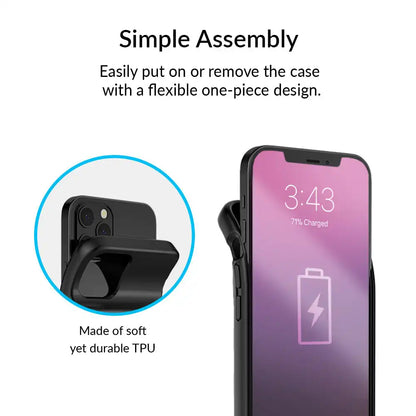 Black Wildflower iPhone Charging Case