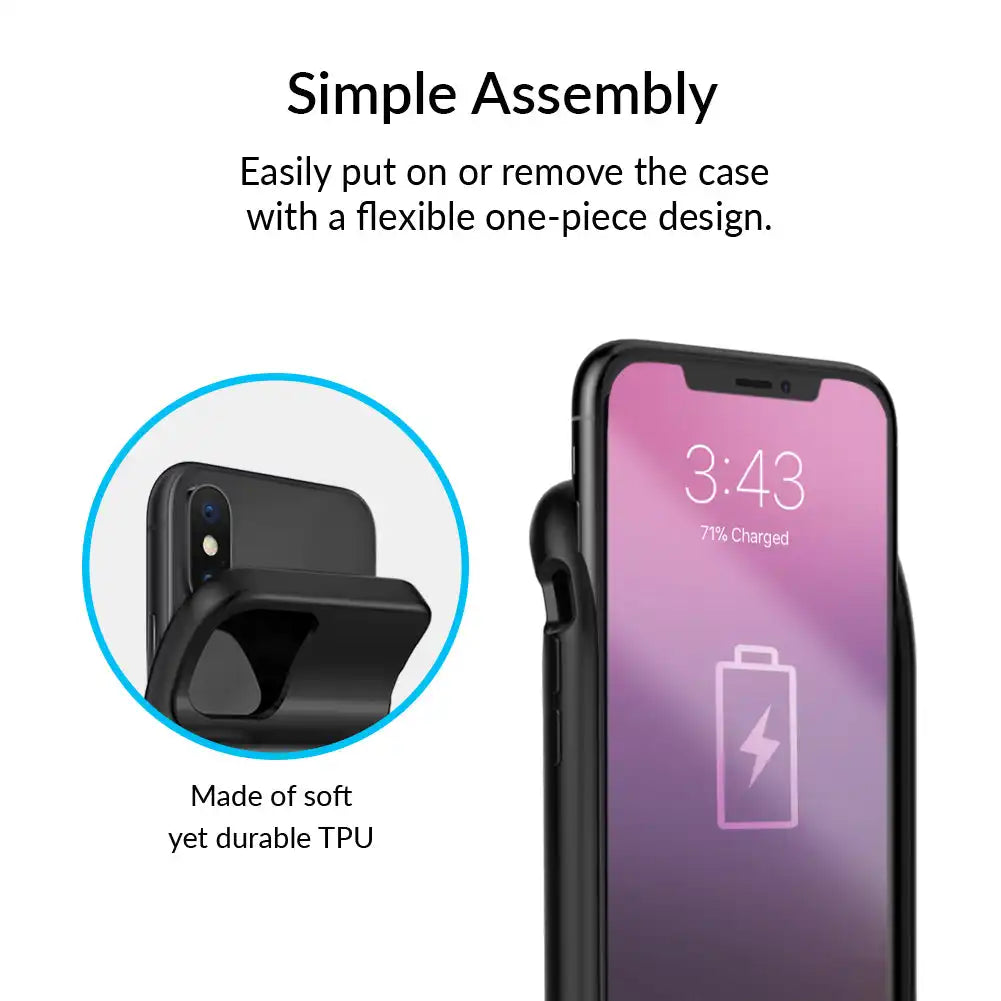 Black Marble iPhone Charging Case