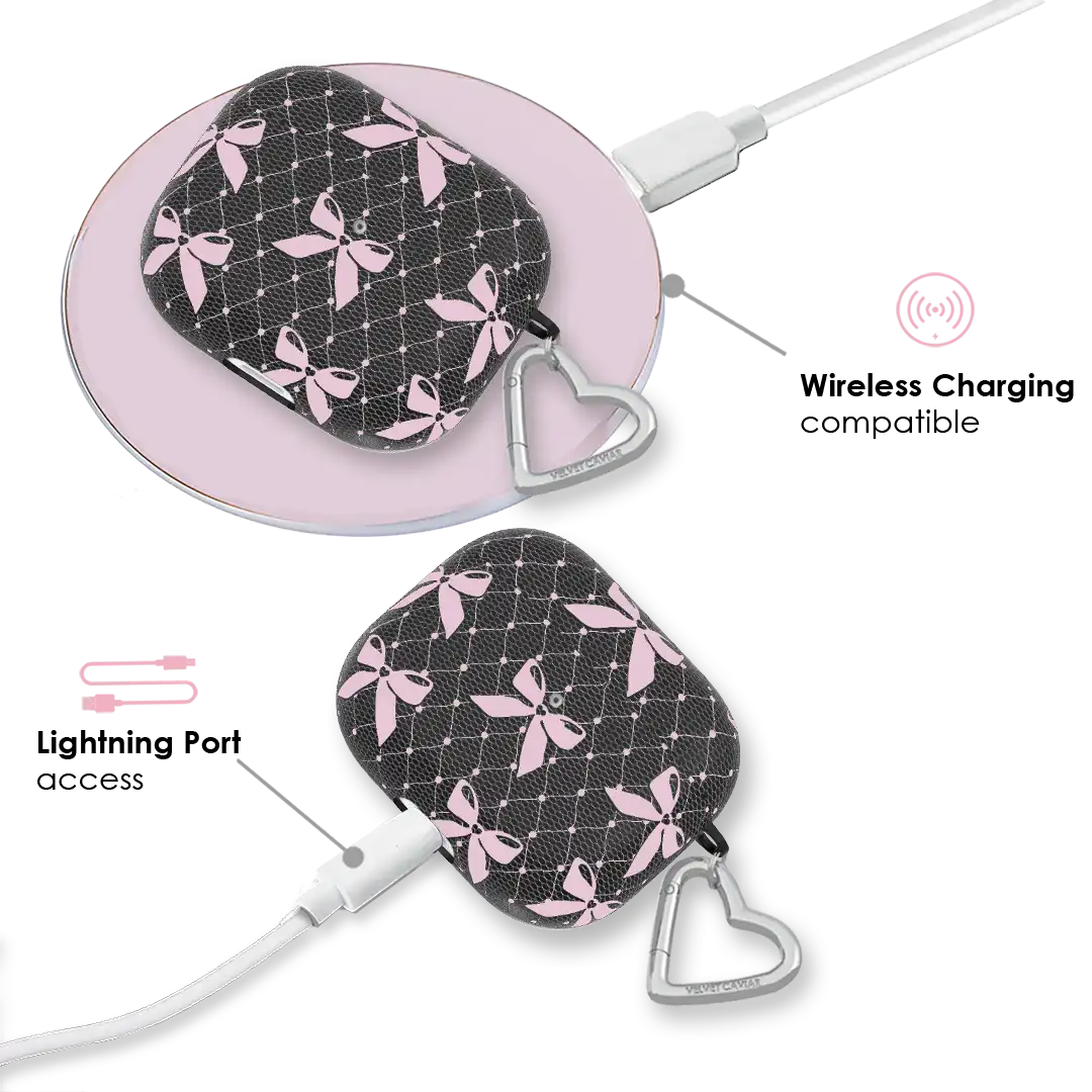 Lacy Pink Bows AirPod Case