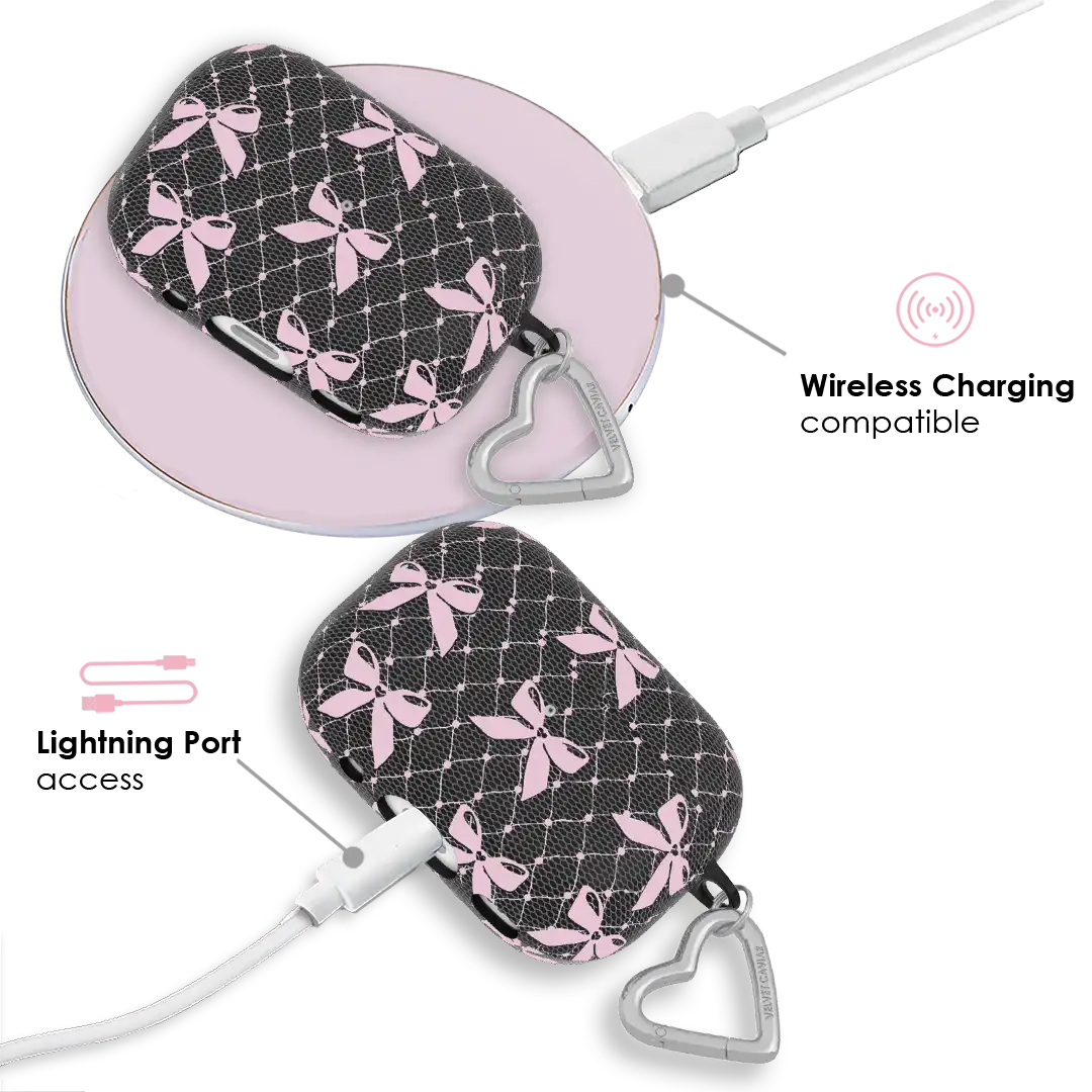 Lacy Pink Bows AirPod Case