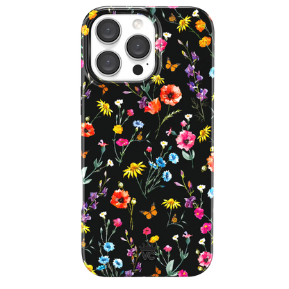 Black Wildflower iPhone Case