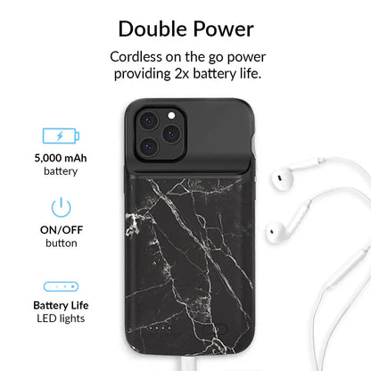Black Marble iPhone Charging Case