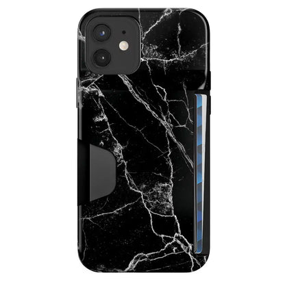 Black Marble Iphone Wallet Case