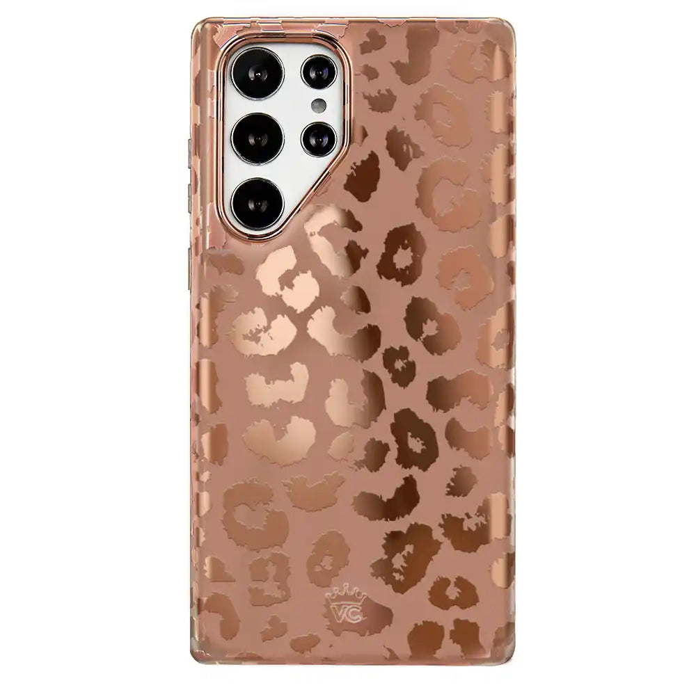 Bronze Chrome Leopard Samsung Case