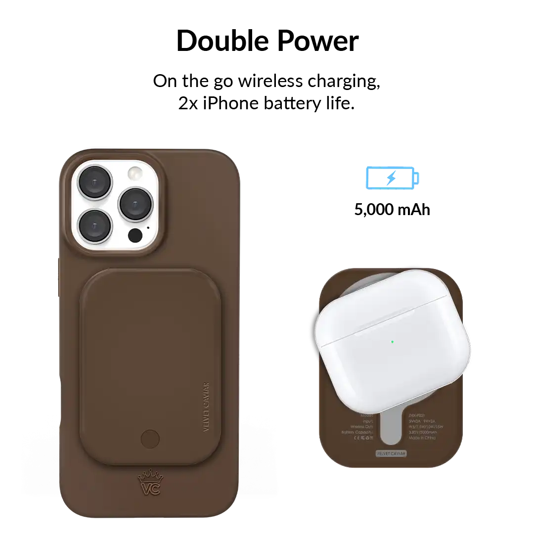 Espresso Brown Portable MagSafe Charger Power Pack