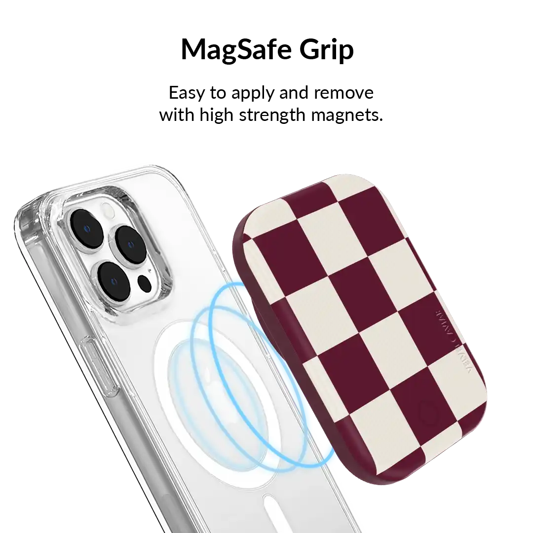Burgundy Vibe Checker Portable MagSafe Charger Power Pack