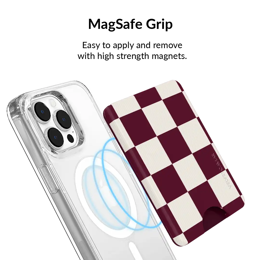 Burgundy Vibe Checker MagSafe Wallet