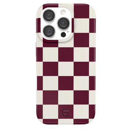 Burgundy Vibe Check iPhone Case