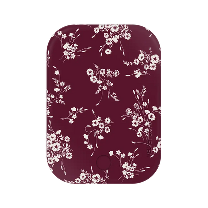 French Burgundy Floral Portable MagSafe Charger Power Pack
