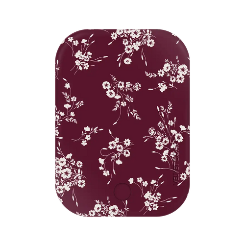 French Burgundy Floral Portable MagSafe Charger Power Pack