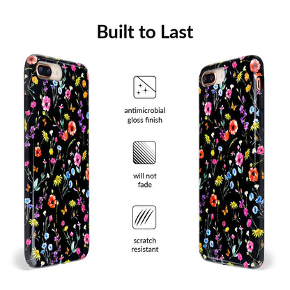 Black Wildflower iPhone Case