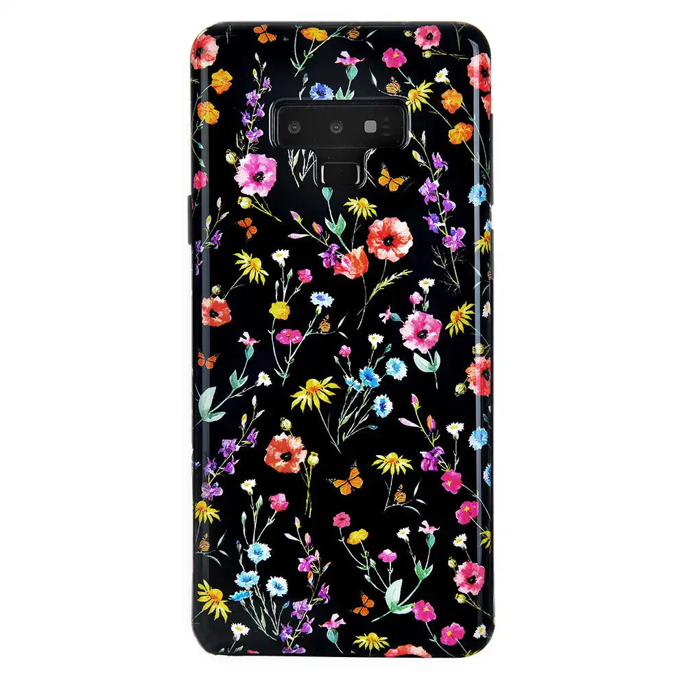 Black Wildflower Samsung Case