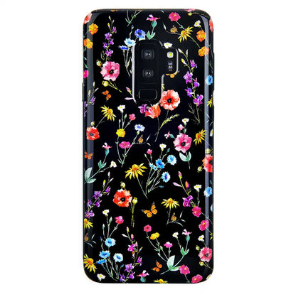 Black Wildflower Samsung Case